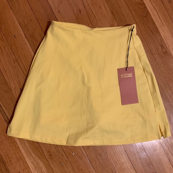 girlfriend collective Pants - Girlfriend Collective lemon yellow skort, size XS